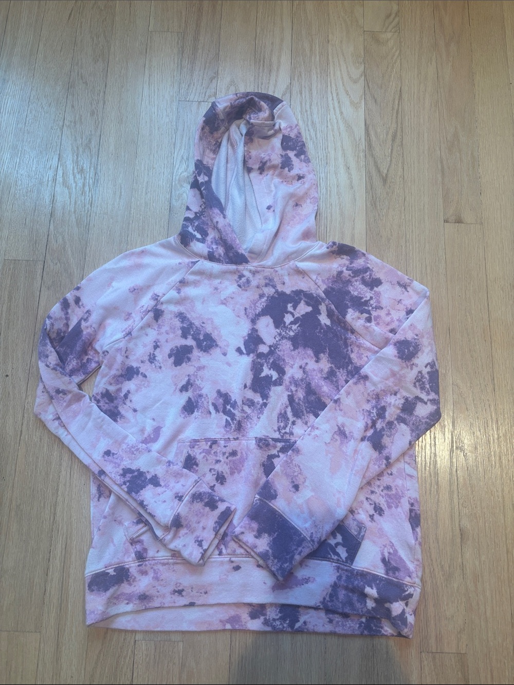 Athleta Pink and Purple Tie-Dye Girls' Hoodie, Size 8-10